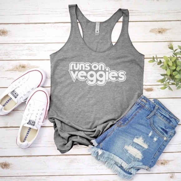 Tops - Runs on Veggies Tank Top • Handmade